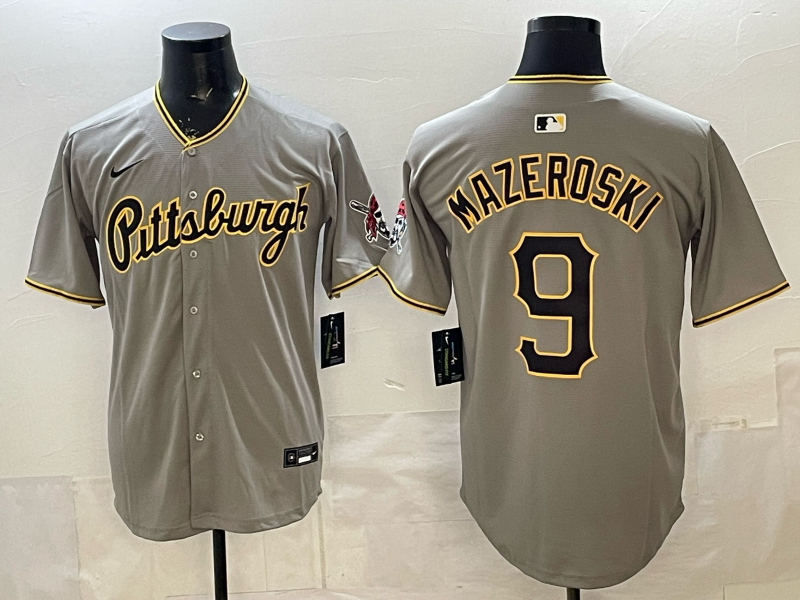Men Pittsburgh Pirates #9 Mazeroski Grey Game 2026 Nike MLB Jersey 003->pittsburgh pirates->MLB Jersey